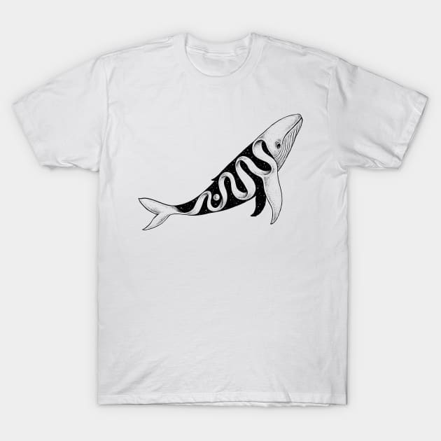 Lost in Its Own Existence (Whale) T-Shirt by normanduenas